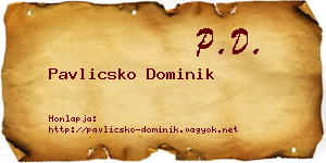 Pavlicsko Dominik névjegykártya